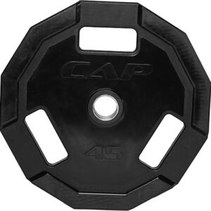 CAP 45 LB Olympic Rubber Bumper Plates – Black