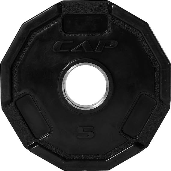 CAP OLYMPIC RUBBER COATED GRIP 5 lb WEIGHT PLATE