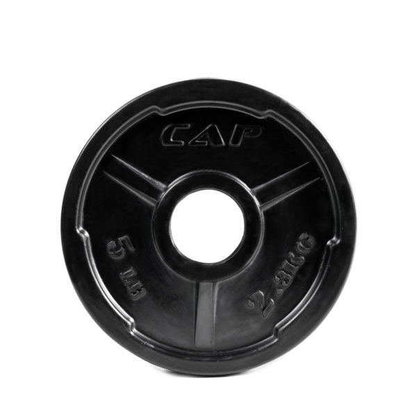 CAP OLYMPIC RUBBER COATED GRIP PLATE - 5 LB