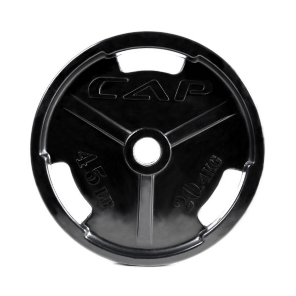 CAP OLYMPIC RUBBER COATED GRIP PLATE - 45 LB