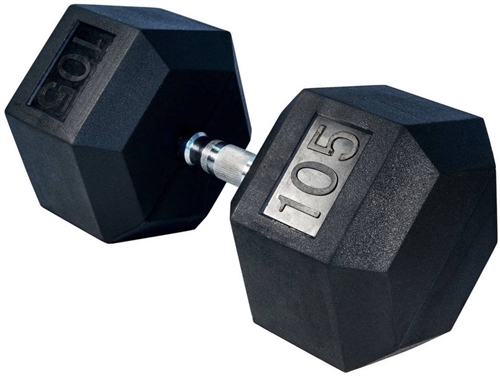 105LBS Rubber Dumbbell
