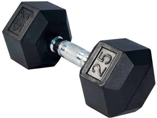 25LBS RUBBER DUMBBELL