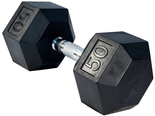 50LBS Rubber Dumbbell