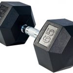 65LBS Rubber Dumbbell
