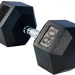 90 LBS Rubber Hex Dumbell