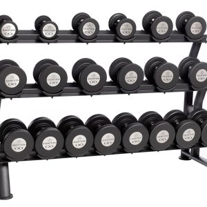 Hampton GEL-GRIP Urethane Dumbbells Black | Club Pack Set - Image 5
