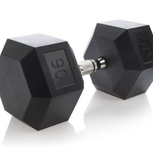 Urethane Hexagon DURA-BELL Dumbbells | 55-100LB | Pairs - Image 9