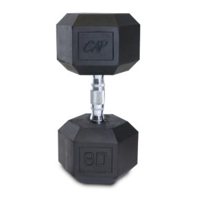 CAP RUBBER COATED HEX 80 LB DUMBBELL