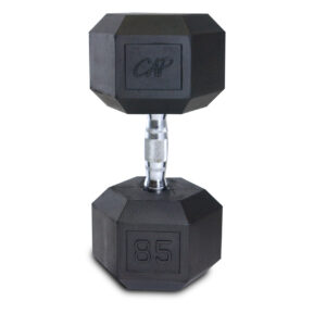CAP RUBBER COATED HEX 85 LB DUMBBELL