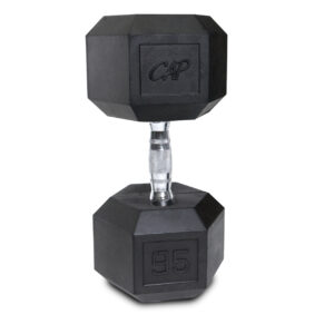 CAP RUBBER COATED HEX 95 LB DUMBBELL
