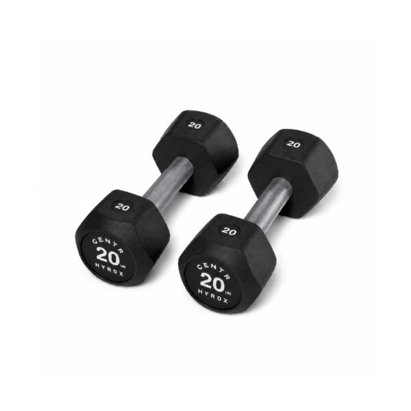 Centr x HYROX 20lbs rubber dumbbell for strength training and fitness workouts