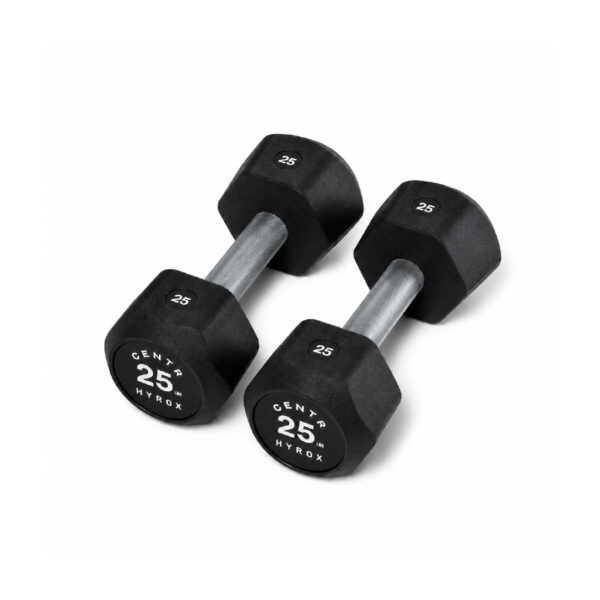 Centr x HYROX 25lbs rubber dumbbell for strength training and fitness workouts
