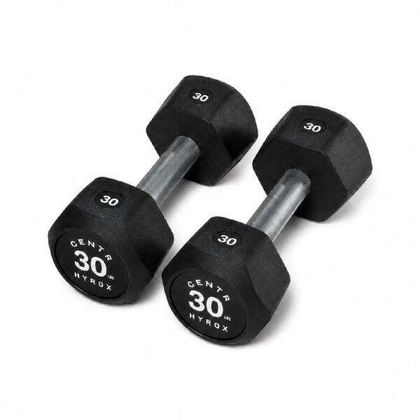 Centr x HYROX 30lbs rubber dumbbell for strength training and fitness workouts