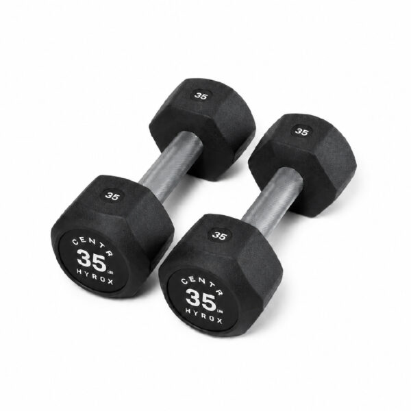 Centr x HYROX 35lbs rubber dumbbell for strength training and fitness workouts