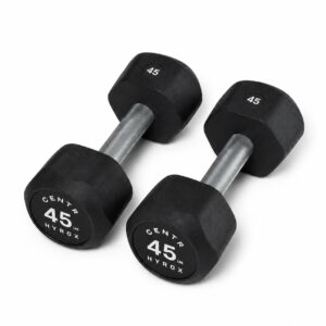 Centr x HYROX 45lbs rubber dumbbell for strength training and fitness workouts