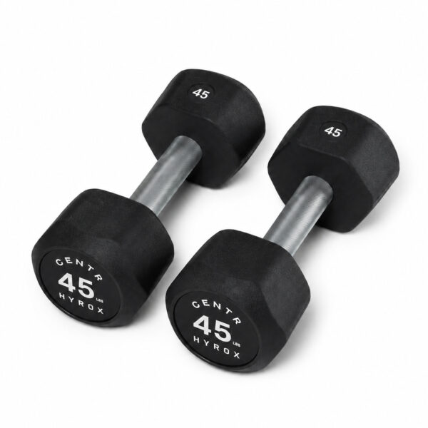 Centr x HYROX 45lbs rubber dumbbell for strength training and fitness workouts