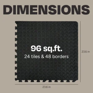 Centr 6-Piece Premium Gym Interlocking Flooring Mats - 24 sq. ft. - Image 6