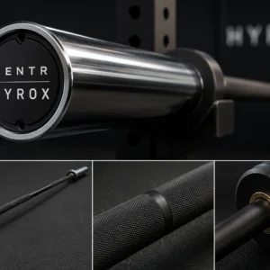 Black chrome 7ft Olympic barbell HYROX series heavy duty gym bar