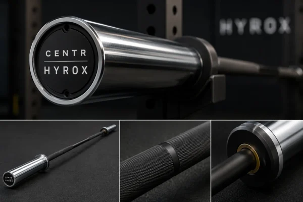 Black chrome 7ft Olympic barbell HYROX series heavy duty gym bar