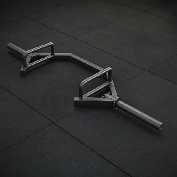 Centr HYROX black chrome Olympic hex bar trap bar with knurled handles