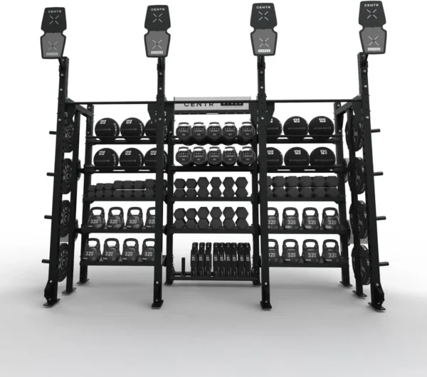 Centr x HYROX HR2 Dumbbell and Kettlebell Storage Shelf HYROX HR2 weight rack for organized gym equipment storage