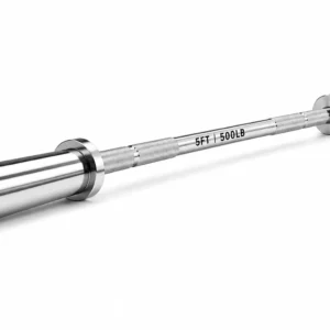 Centr x HYROX 5 ft chrome Olympic barbell 500 lb capacity with center text branding