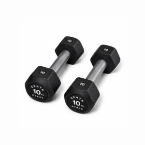 Centr x HYROX 10kg rubber dumbbell for strength training and fitness workouts