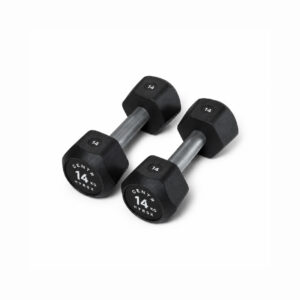 Centr x HYROX 14kg rubber dumbbell for strength training and fitness workouts