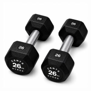 Centr x HYROX 26kg rubber dumbbell for strength training and fitness workouts