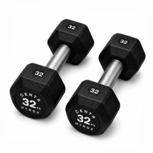 Centr x HYROX 32kg rubber dumbbell for strength training and fitness workouts
