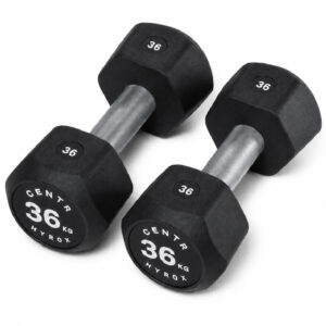 Centr x HYROX 36kg rubber dumbbell for strength training and fitness workouts