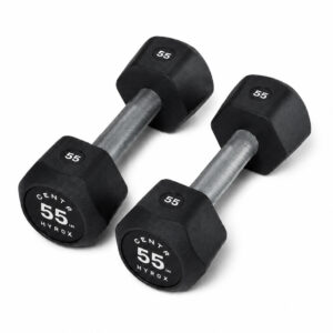 Centr x HYROX 55lbs rubber dumbbell for strength training and fitness workouts