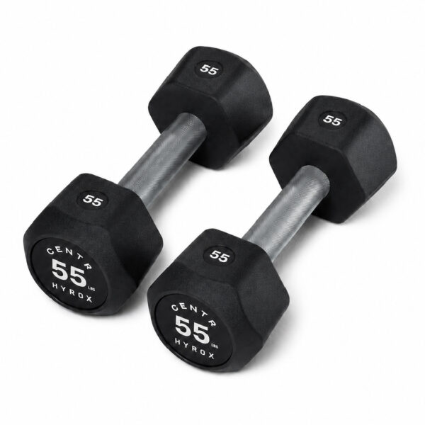 Centr x HYROX 55lbs rubber dumbbell for strength training and fitness workouts
