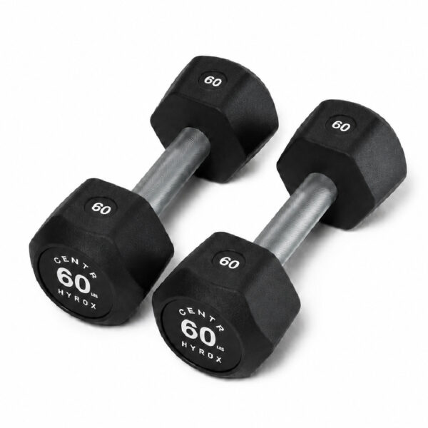 Centr x HYROX 60lbs rubber dumbbell for strength training and fitness workouts