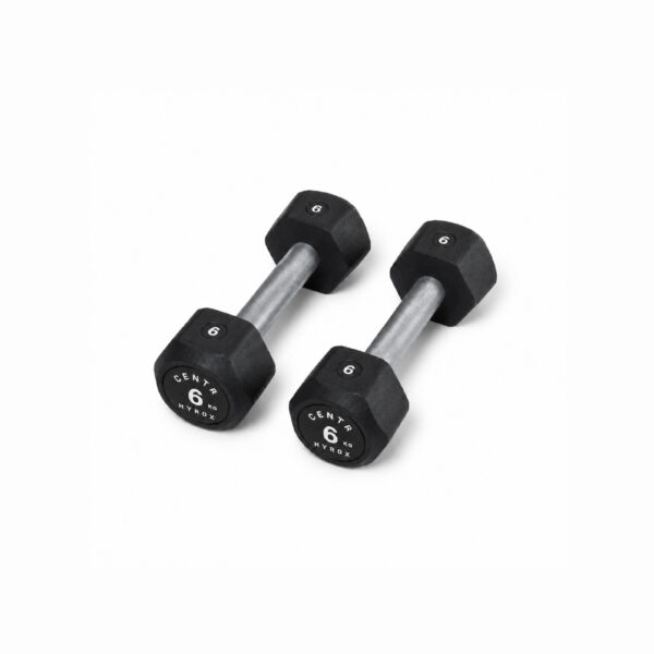 Centr x HYROX 6kg rubber dumbbell for strength training and fitness workouts