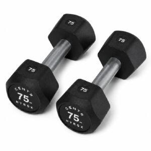 Centr x HYROX 75lbs rubber dumbbell for strength training and fitness workouts