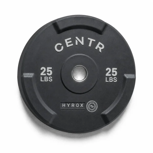 Centr x HYROX rubber interlocking bumper plate 25 lbs for Olympic lifting practice