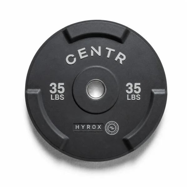 Centr x HYROX rubber interlocking bumper plate 35 lbs for gym strength training