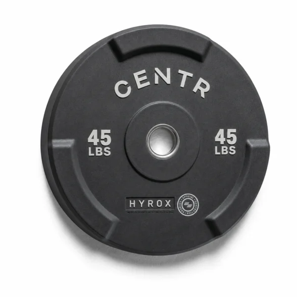 Centr x HYROX rubber interlocking bumper plate 45 lbs for heavy weightlifting training