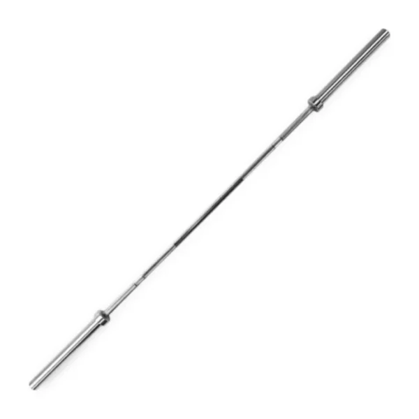 Centr x HYROX 7ft chrome Olympic barbell with 750 lb capacity, knurled grip, durable steel weightlifting bar
