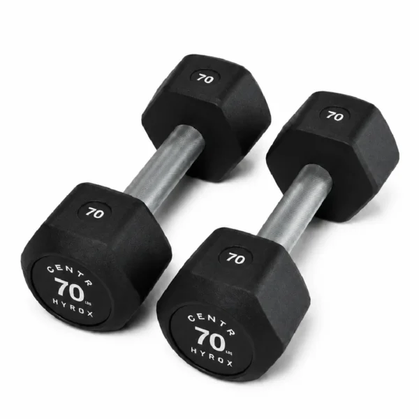 Centr x HYROX Perform Series 70LB Urethane Dumbbell for Strength Training