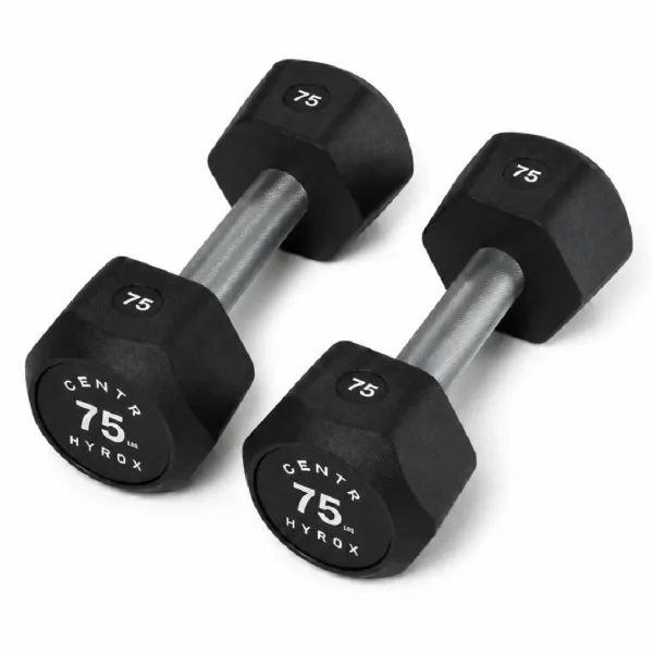 Centr x HYROX Perform Series 75LB Urethane Dumbbell for Strength Training
