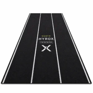 HYROX 4 lane turf with custom logo for gym training