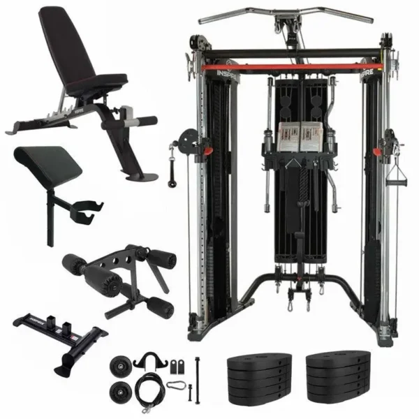 Inspire FT2 Pro home gym system with FID7 bench setup