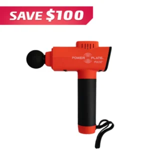 red Power Plate Pulse 3.0 handheld massage gun for muscle recovery